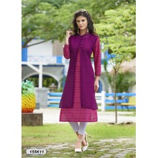 AESTHETIC PURPLE & PINK COLORED GEORGETTE DESIGNER DOUBLE LAYERED KURTI